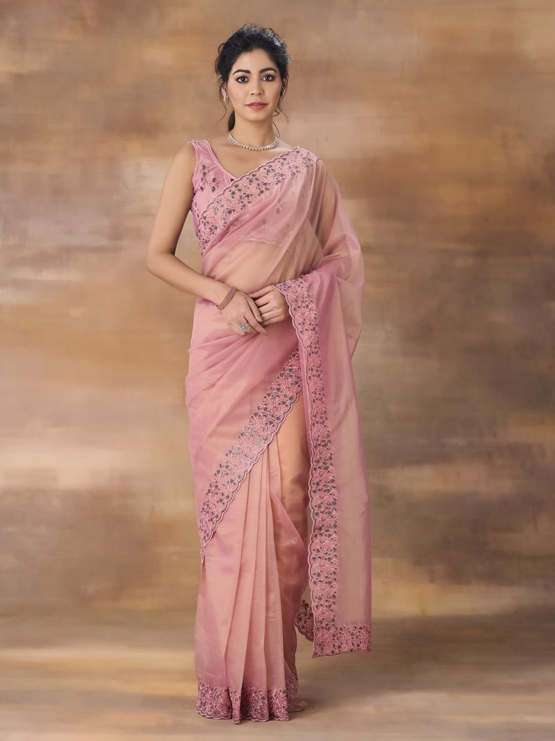 kasee Embroidered Net Saree | Grocsy