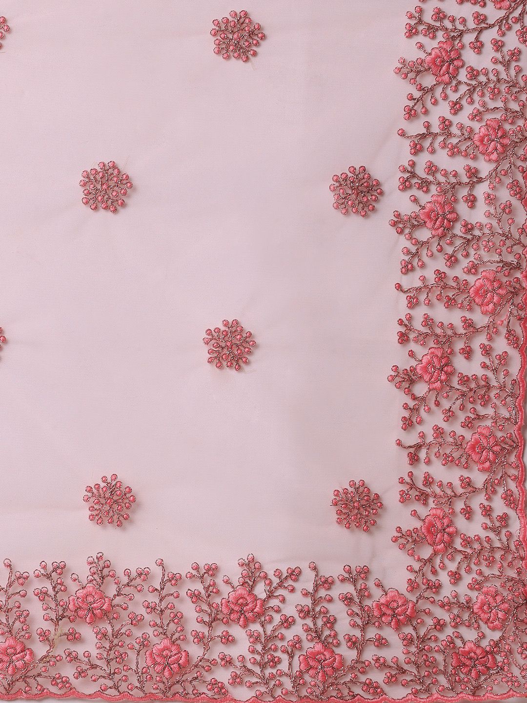 kasee Floral Embroidered Net Saree | Grocsy
