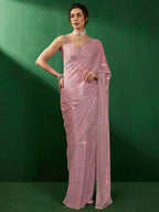 Sangria Striped Embellished Saree | Grocsy