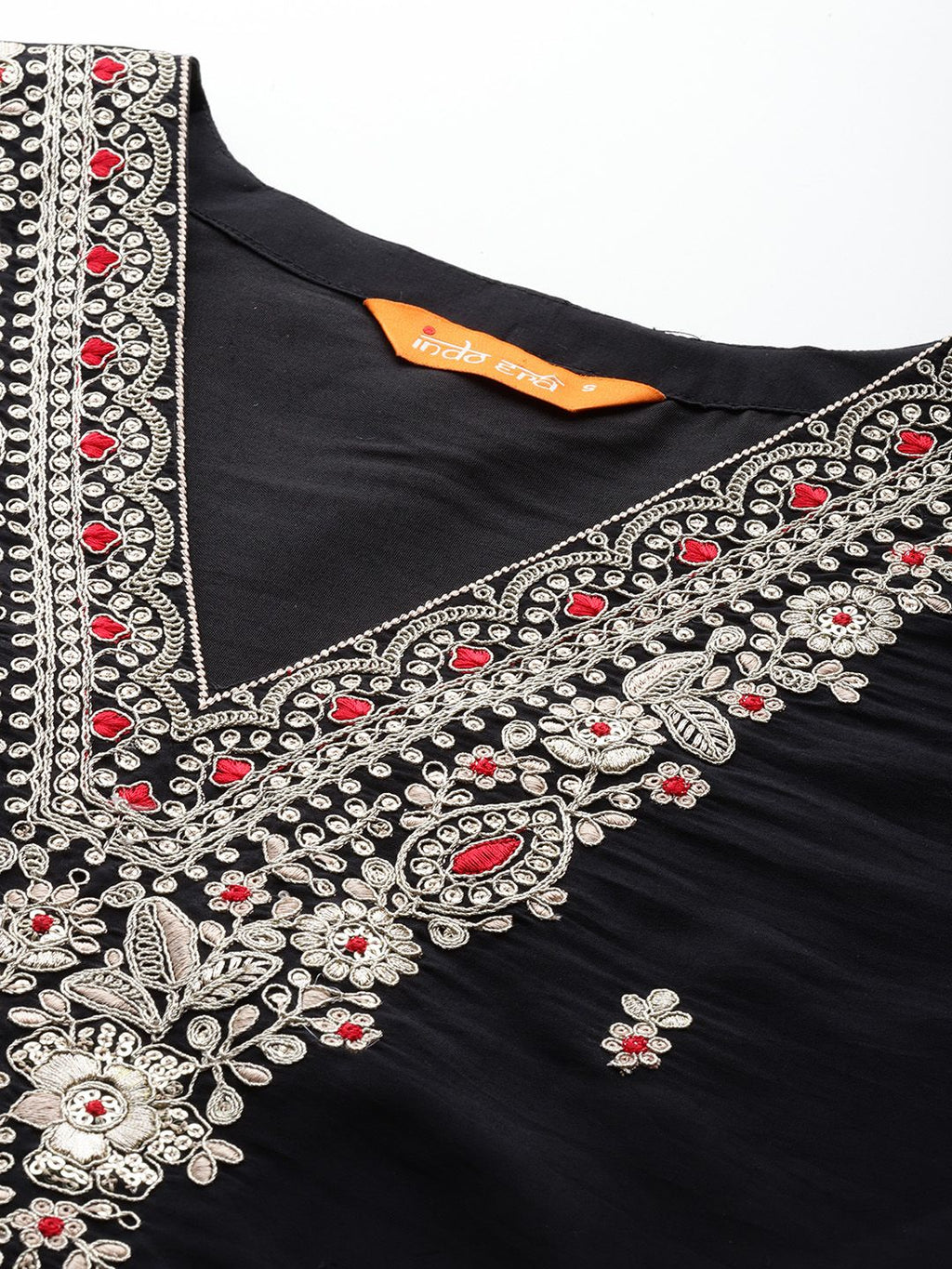 Indo Era Ethnic Motifs Embroidered Sequinned Kurta With Trousers & Dupatta | Grocsy