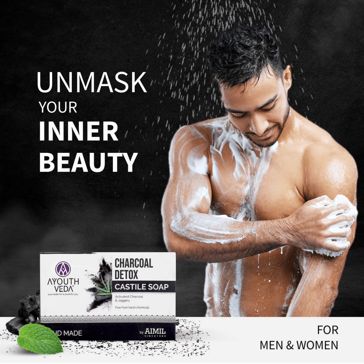 Ayouthveda Charcoal Detox Castile Soap | Grocsy