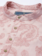 House of Pataudi Men Paisley Embroidered Sequinned Thread Work Jashn Kurta with Churidar | Grocsy