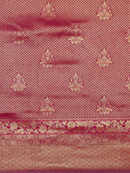 Saree Mall Magenta Ethnic Motifs Zari Silk Blend Banarasi Saree | Grocsy