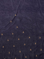 kasee Women Blue & Gold-Toned Floral Embroidered Art Silk Saree | Grocsy