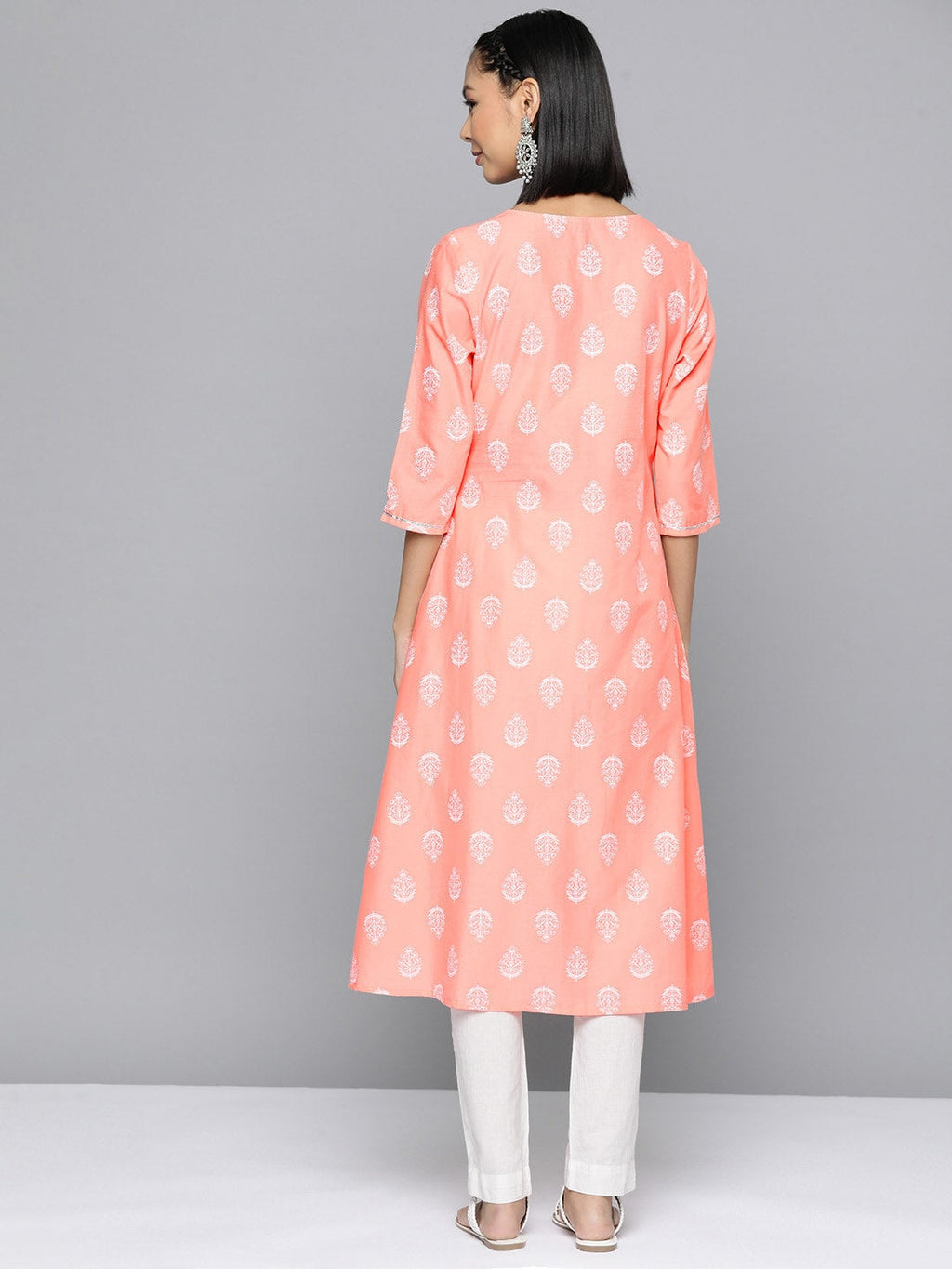 HERE&NOW Ethnic Motifs Printed A-Line Kurta | Grocsy