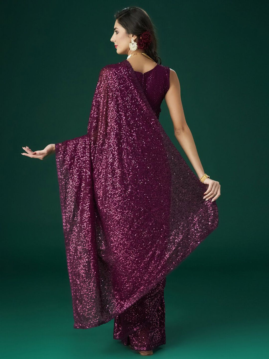 kasee Embellished Sequinned Saree | Grocsy