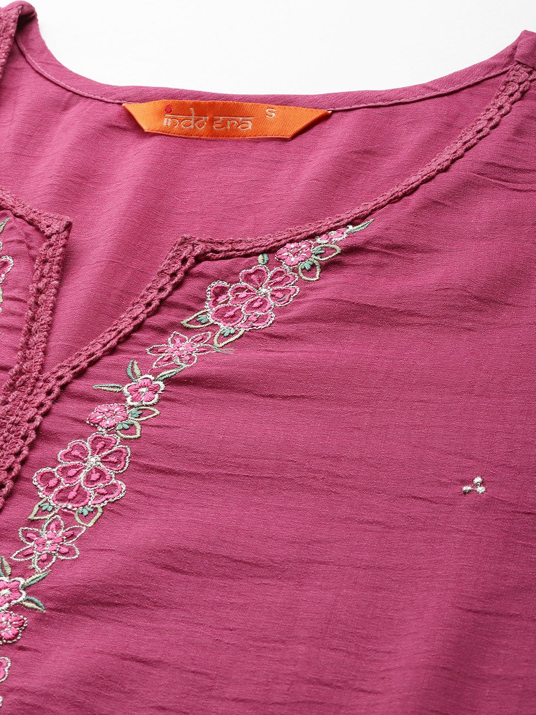 Indo Era Floral Embroidered Thread Work Kurta with Trousers & Dupatta | Grocsy