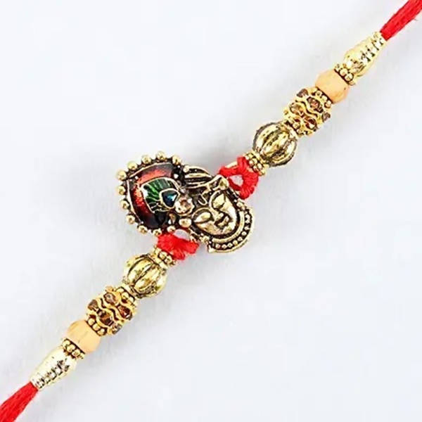 Serene Lord Krishna Rakhi & Kaju Roll Box | Grocsy