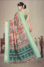 PR Fashion Multi Heavy Rich Cotton Silk Digital Print & Jacquard Saree | Grocsy