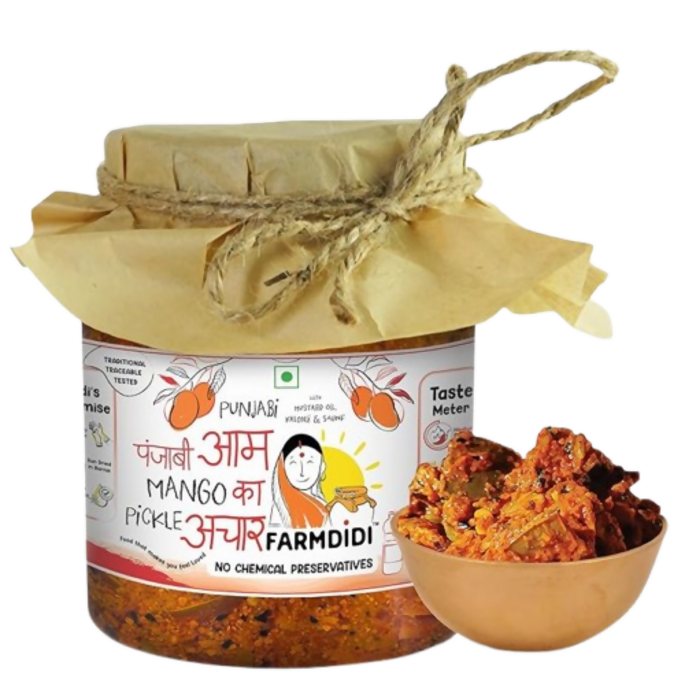 FarmDidi Punjabi Mango Pickle - Tangy & Salty | Grocsy