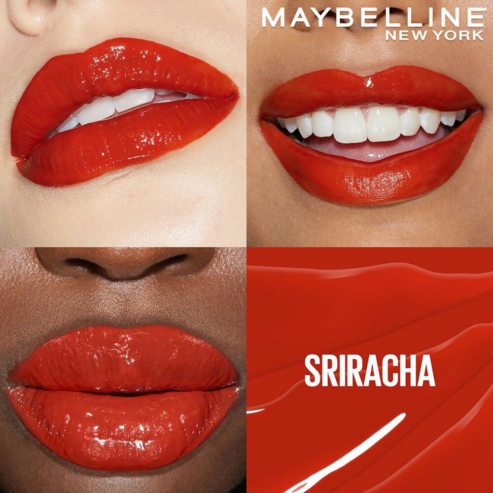 Maybelline New York Super Stay Vinyl Ink Liquid Lipstick, Instant Shine Lasts Up To 16H - Siracha Sauce | Grocsy