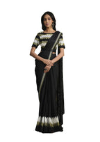 Black Crepe Silk Sequence Embroidered Saree With Stitched Blouse - Mohmanthan La Belle | Grocsy