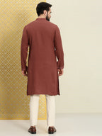 House of Pataudi Men Floral Embroidered Sequined Floral Jashn Kurta | Grocsy