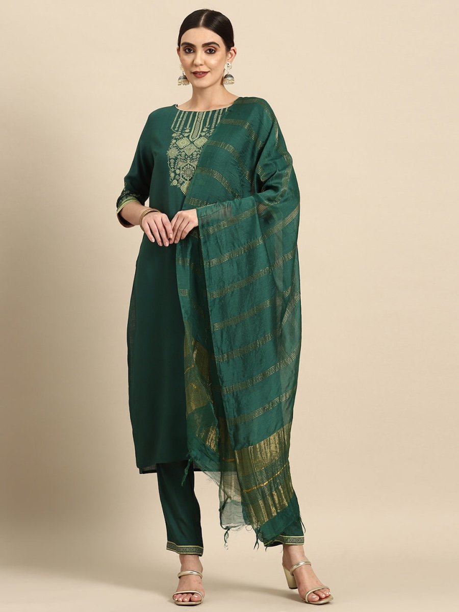 All About You Ethnic Motifs Print Kurta with Trousers & With Dupatta | Grocsy