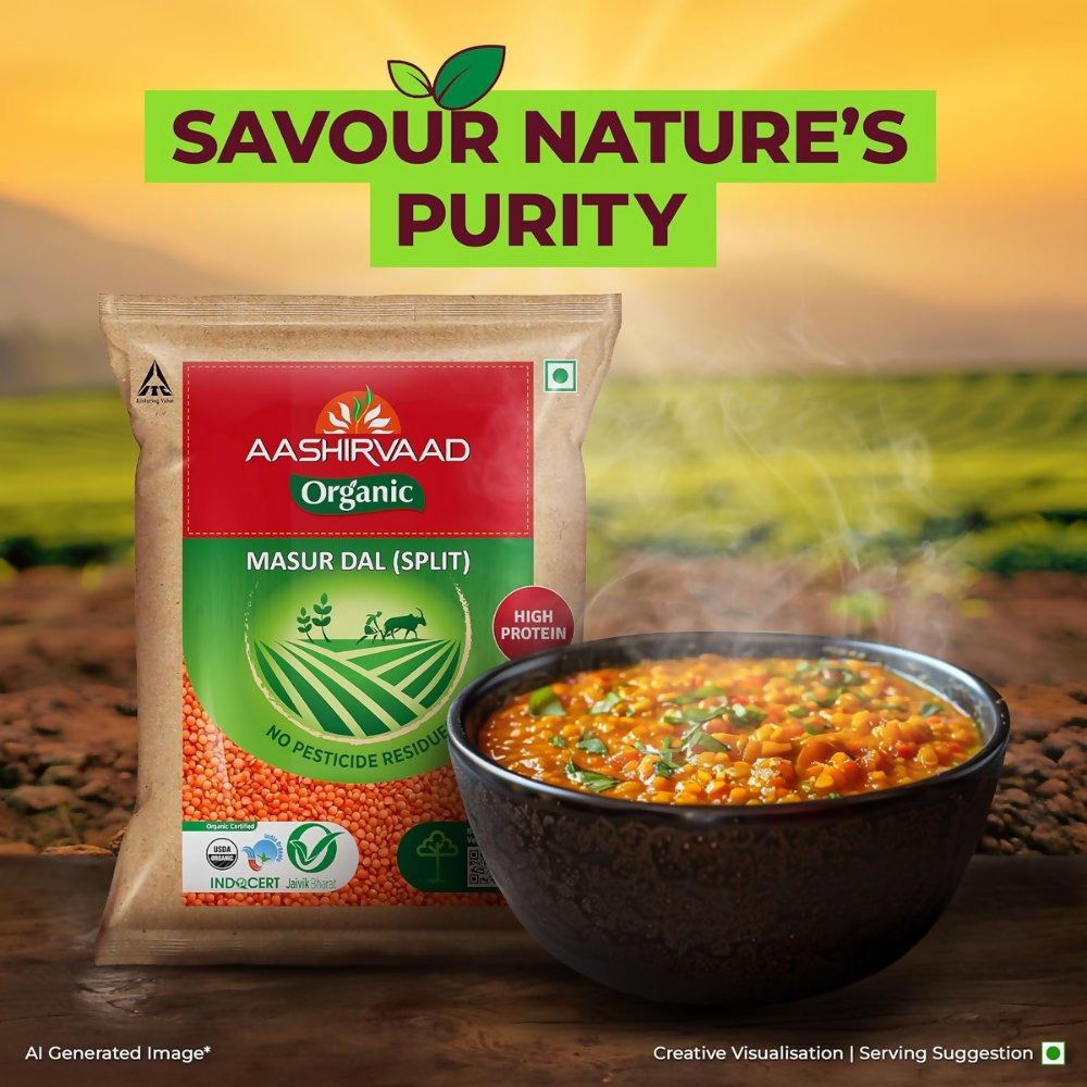 Aashirvaad Organic Masur Dal | Grocsy