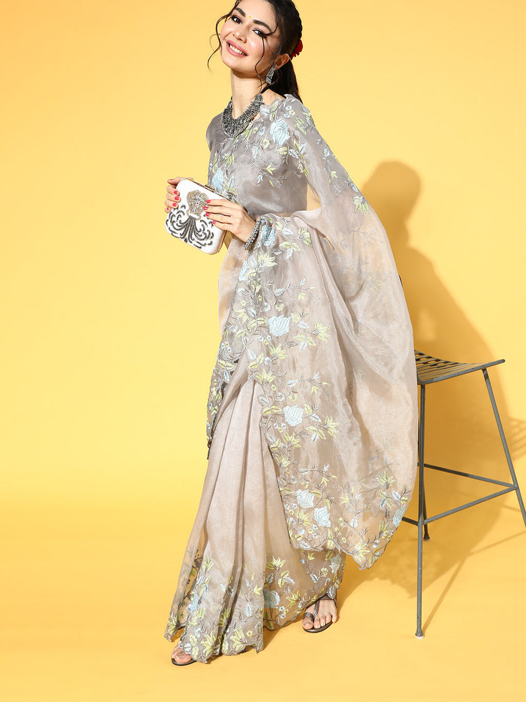 Saree Mall Solid Saree For Girls | Grocsy