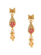 Aadita Gold-Polished Temple Choker Ruby Jewellery Set | Grocsy