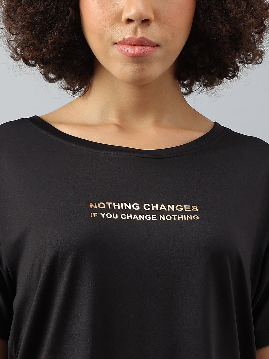 MKH Women Typography Printed Dri-FIT Sports T-shirt | Grocsy