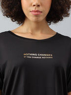 MKH Women Typography Printed Dri-FIT Sports T-shirt | Grocsy