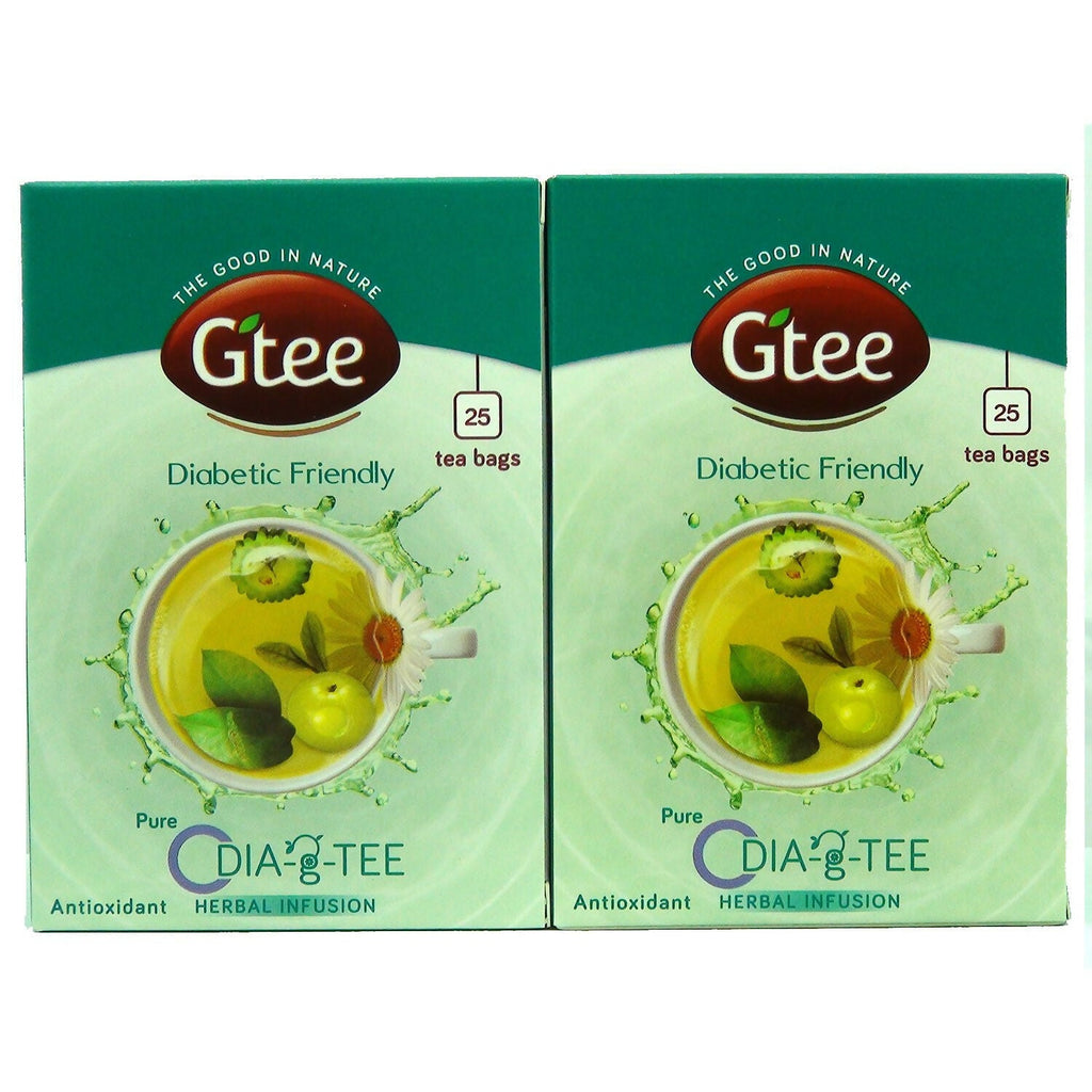 Gtee DIA-g-TEE Diabetic Friendly Tea with Gymnema, Bitter Gourd, Green Tea | Grocsy