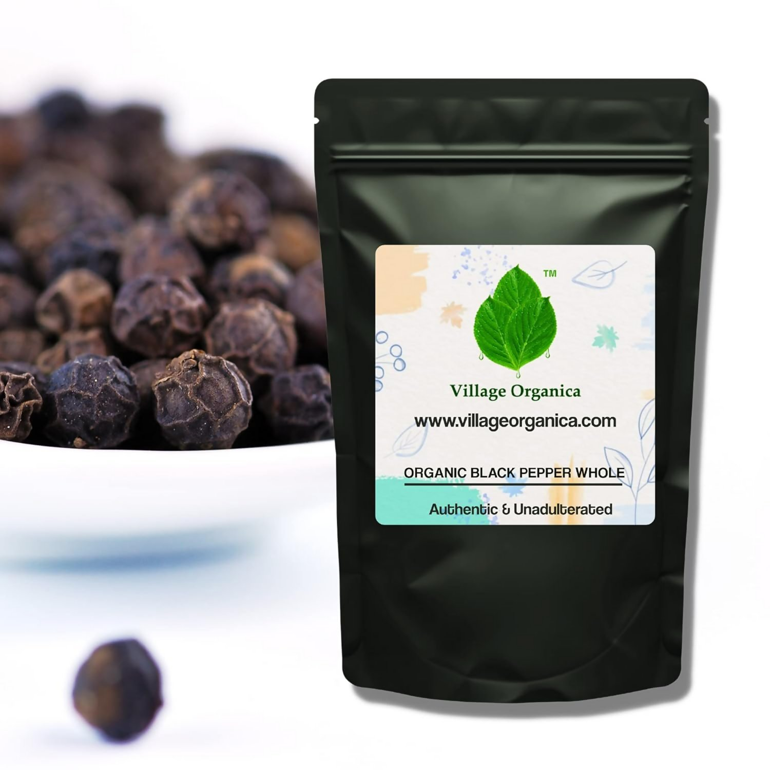Village-Organica Black Pepper Whole | Grocsy