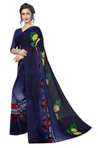 Vamika Navy Georgette Printed Contemporary Saree (SKODA NAVY) | Grocsy