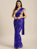 Saree Mall Blue & Gold-Toned Ethnic Motifs Sarees | Grocsy