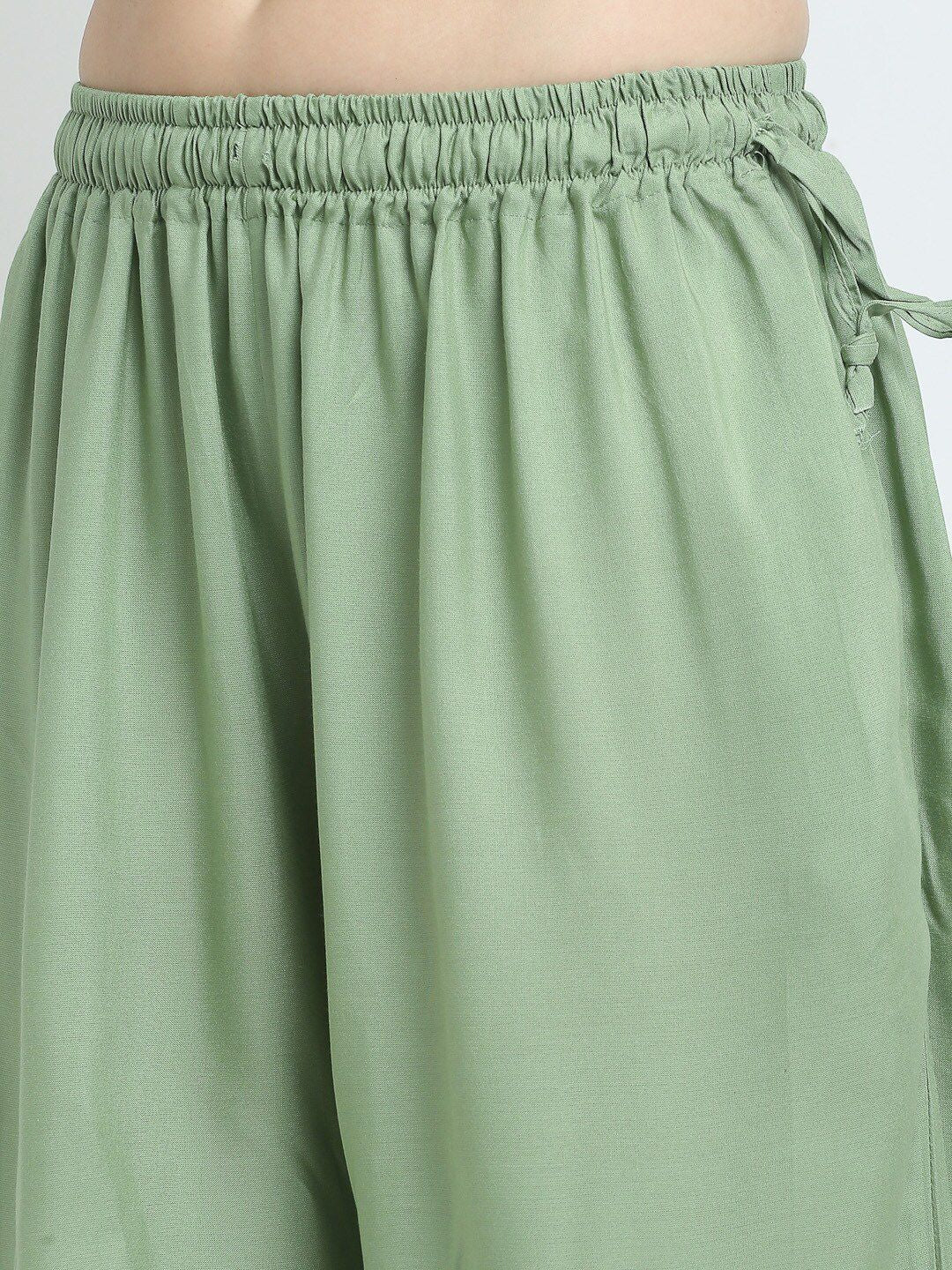TAG 7 Women Pack of 2 Green Flared Ethnic Palazzos | Grocsy