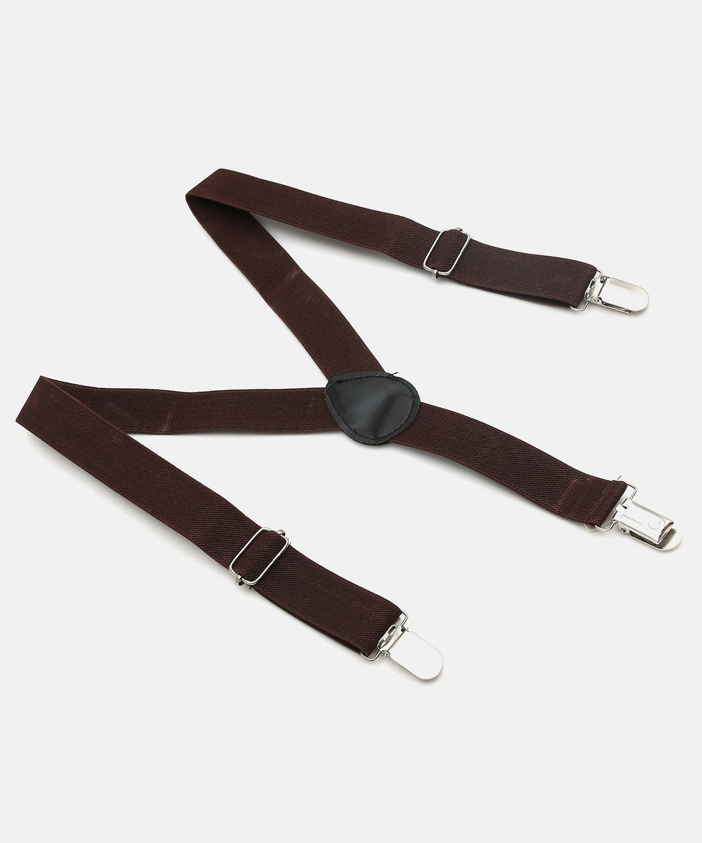 Manet Boys Solid Suspenders - Brown | Grocsy