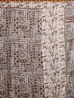 Tikhi Imli Brown & White Poly Georgette Printed Saree | Grocsy