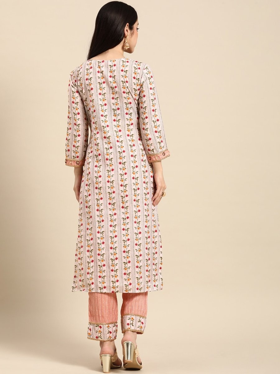All About You Women Ethnic Motifs Embroidered Gotta Patti Kurta With Trousers | Grocsy