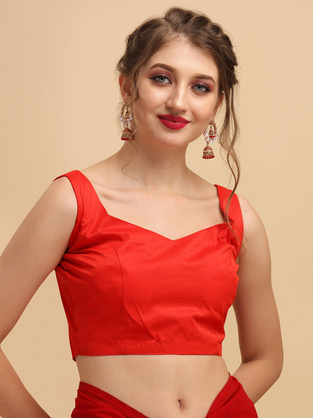 Sangria Red Sequinned Pure Georgette Saree | Grocsy