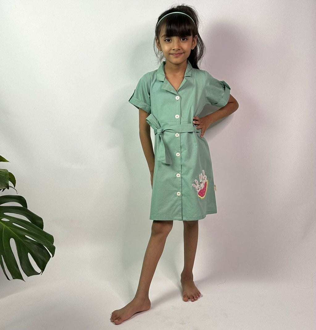 ArthLife Seafoam Green Watermelon Shirt Dress | Grocsy