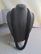 Inhanns Rangsaaz 20-Layer Luxe Long Beaded Only Necklace - Black Only Neckalce 20 Layer Long | Grocsy