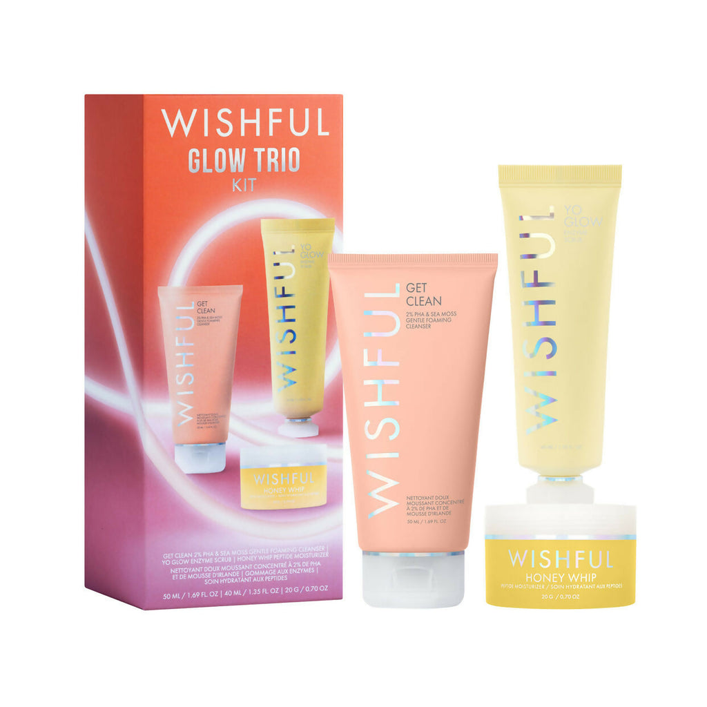 Wishful By Huda Beauty Glow Trio Kit - Korean Skincare | Grocsy