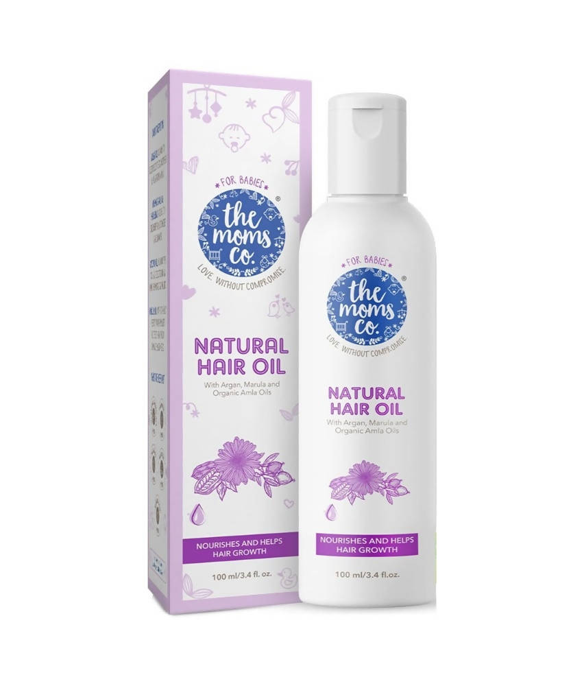 The Moms Co Natural Baby Hair Oil For Strengthens & Softens Baby's Hair | Grocsy
