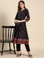 All About You Women Ethnic Motifs Printed Regular Kurta with Trouser | Grocsy
