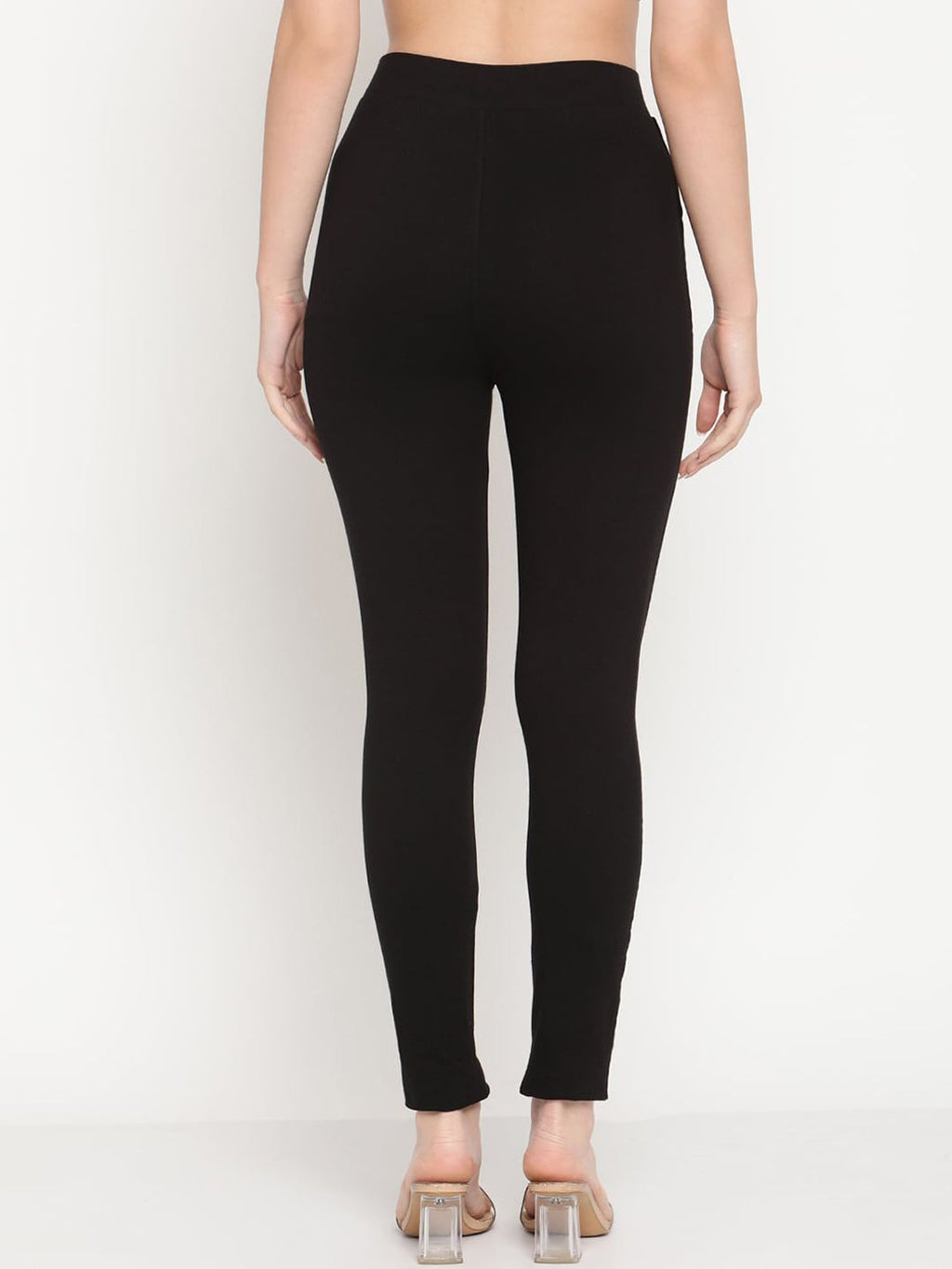 TAG 7 Set Of 2 Black Solid Leggings | Grocsy