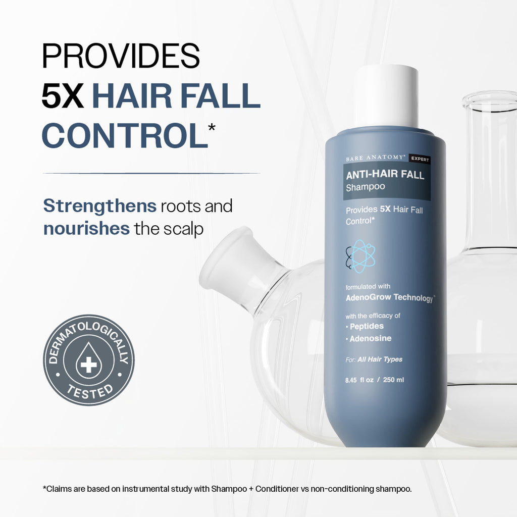 Bare Anatomy Anti-Hair Fall Shampoo 5X Hair Fall Control With Peptides | Grocsy