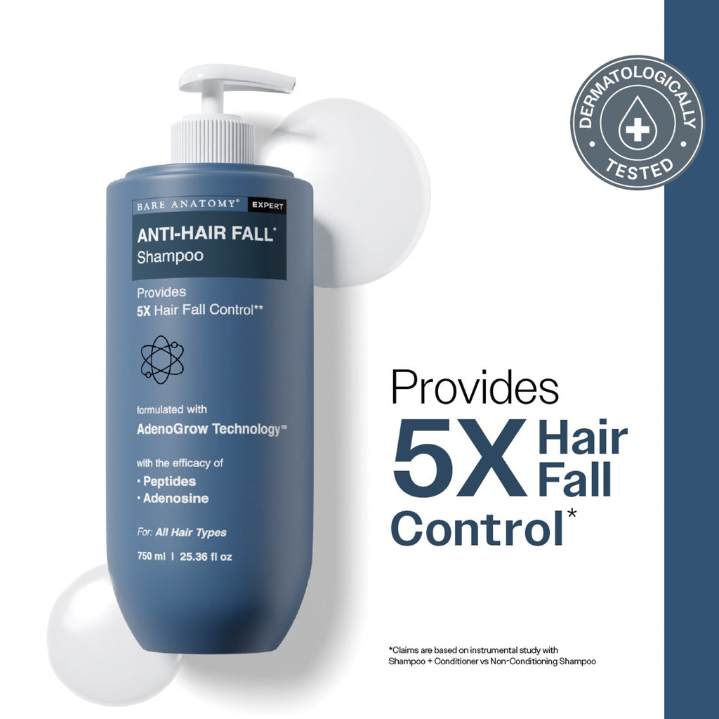 Bare Anatomy Anti-Hair Fall Shampoo 5X Hair Fall Control With Peptides | Grocsy