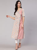 Aks Ethnic Motifs Printed A-line Layered Kurta | Grocsy