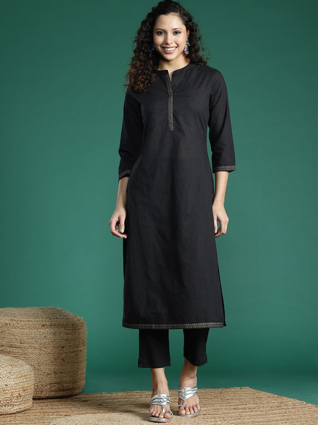 Sangria Pure Cotton Kurta with Trousers | Grocsy