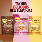 Saffola Muesli Fruit & Nut Berry Crunch with Flavour Pops | Grocsy