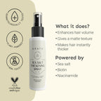 Arata Sea Salt Volumizing Hair Spray Infused with Niacinamide, Biotin & Sea Salt For Instantly Thicker, Full-Bodied Hair | Grocsy