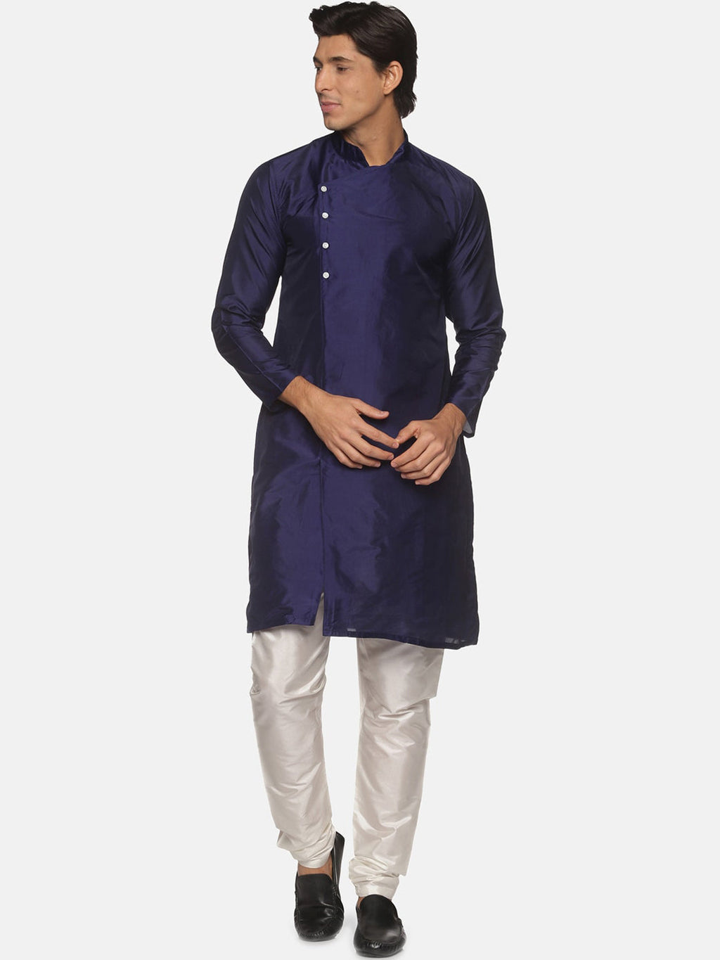 Sethukrishna Mens Navy Blue Kurta with Pyjamas | Grocsy