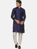 Sethukrishna Mens Navy Blue Kurta with Pyjamas | Grocsy