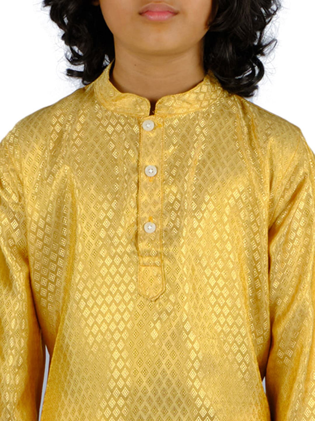Sethukrishna Boys Gold-Toned Kurta with White Dhoti Pant | Grocsy
