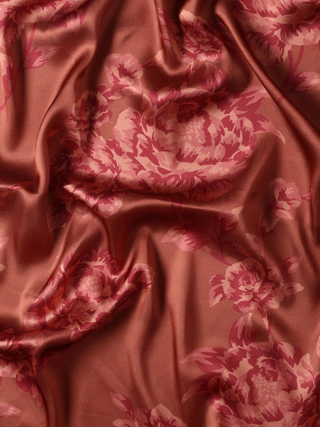 kasee Floral Print Satin Saree | Grocsy
