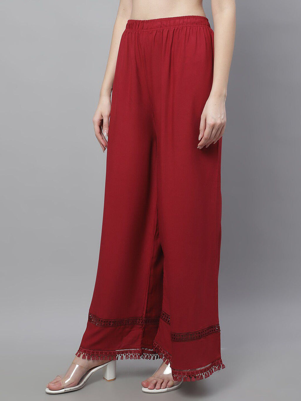 TAG 7 Women Hem Design Flared Ethnic Palazzos | Grocsy