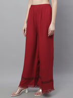 TAG 7 Women Hem Design Flared Ethnic Palazzos | Grocsy
